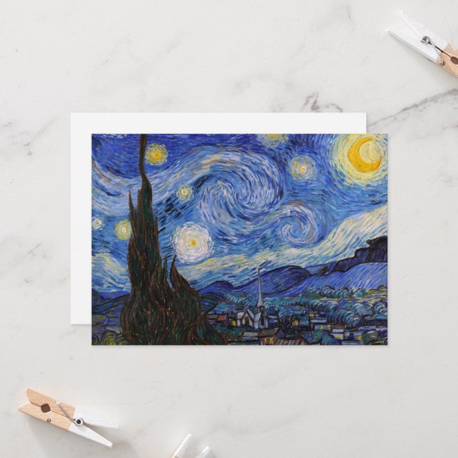 A Starry Night: Saint Remy by Vincent Van Gogh Invitation (Front/Back In Situ)
