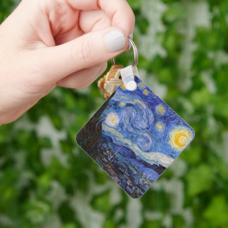 A Starry Night: Saint Remy by Vincent Van Gogh Keychain