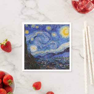 A Starry Night: Saint Remy by Vincent Van Gogh Napkins