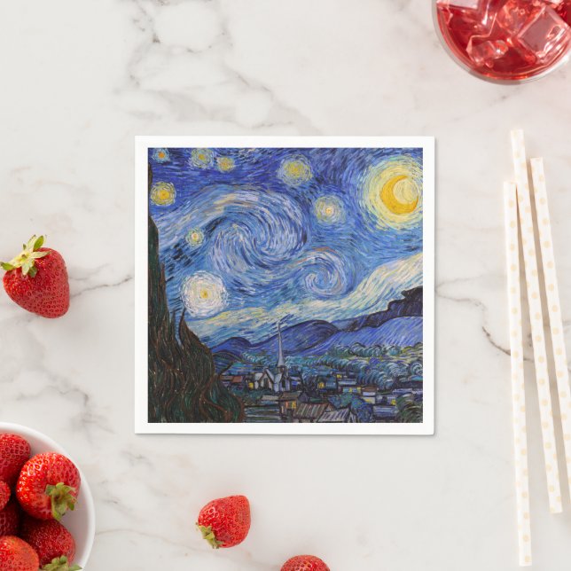 A Starry Night: Saint Remy by Vincent Van Gogh Napkins (Insitu)