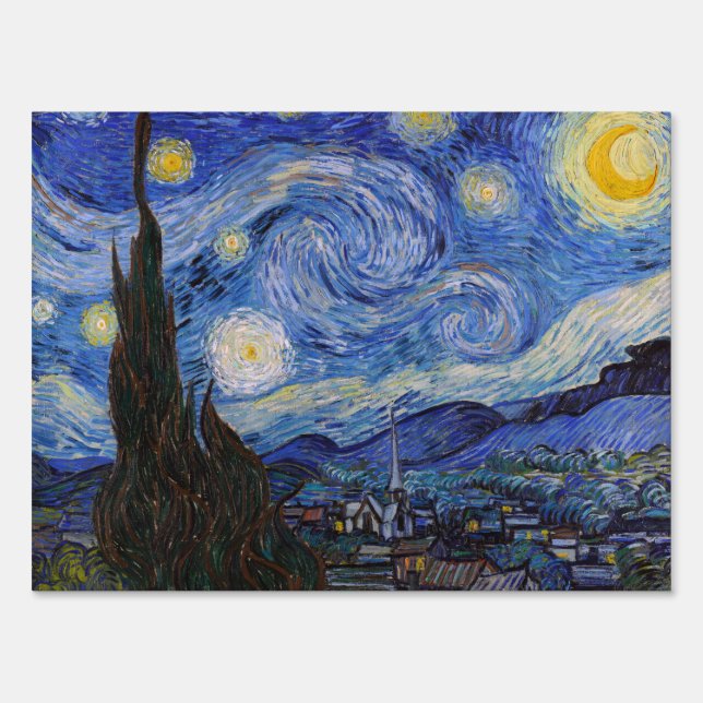 A Starry Night: Saint Remy by Vincent Van Gogh Sign (Front)