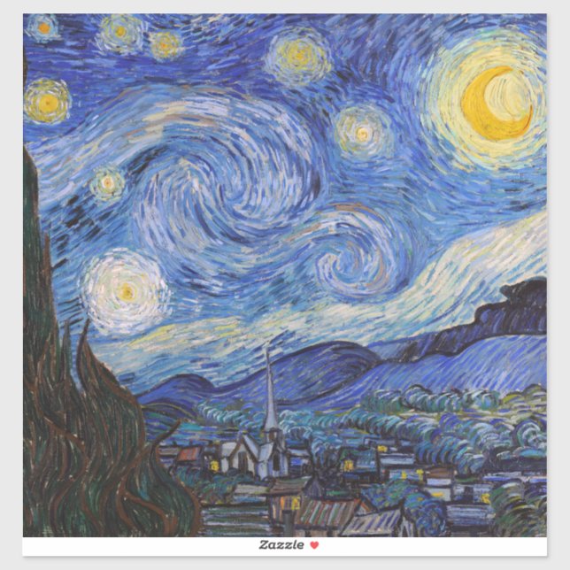 A Starry Night: Saint Remy by Vincent Van Gogh Sticker (Sheet)