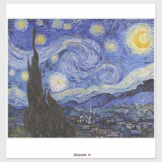 A Starry Night: Saint Remy by Vincent Van Gogh Sticker (Sheet)