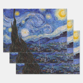 A Starry Night: Saint Remy by Vincent Van Gogh Wrapping Paper Sheets