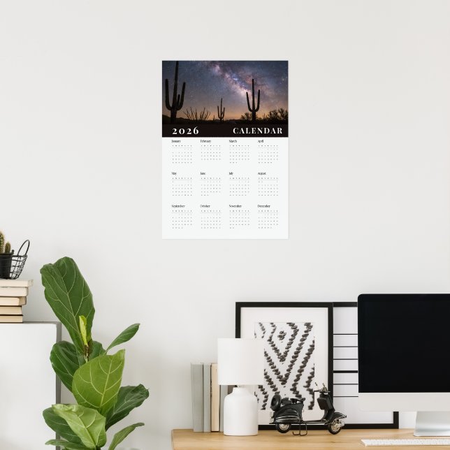  A starry night sky  photo 2026 white calender Poster (Home Office)