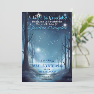 A Starry Night Sweet 16 Invitation