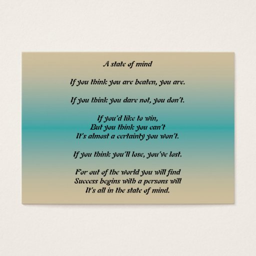 Customizable A State of Mind Business Cards