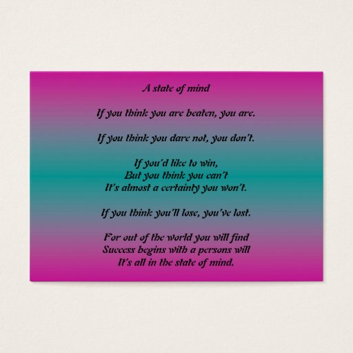 Customizable A State of Mind Business Card Template