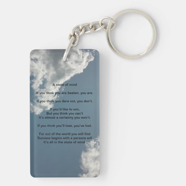 A State of Mind Poem keychain (Back)