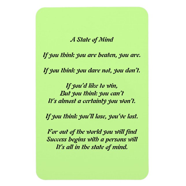 A State of Mind Poem Magnet (Vertical)
