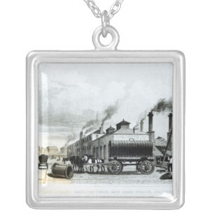 A Steam-Engine Manufactory and Iron Works Silver Plated Necklace