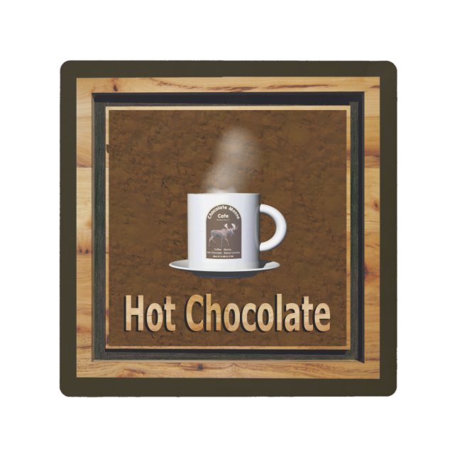 A Steaming Cup Of Hot Chocolate Metal Print (Front)