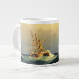 A steamship in a storm in the Atlantic Ocean Giant Coffee Mug