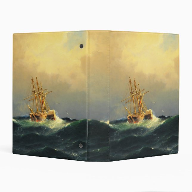 A steamship in a storm in the Atlantic Ocean Mini Binder (Background)