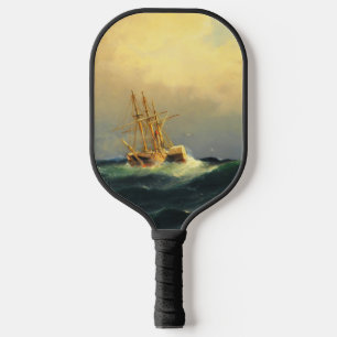 A steamship in a storm in the Atlantic Ocean Pickleball Paddle