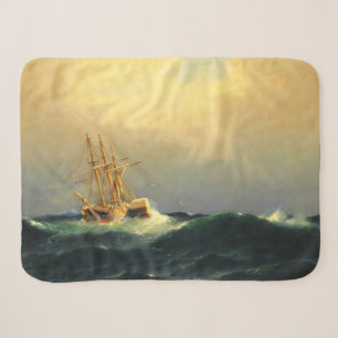 A steamship in a storm in the Atlantic Ocean Sherpa Blanket