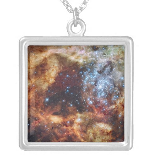 A stellar nursery known as R136 Silver Plated Necklace