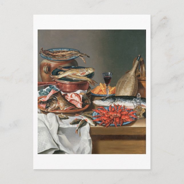 A Still Life of a Fish, Trout and Baby Lobsters, 1 Postcard (Front)