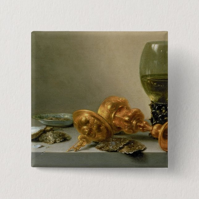 A Still Life with a Roemer and a Gilt Cup Pinback Button (Front)