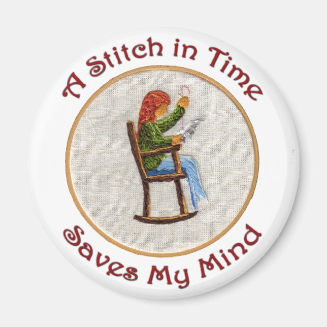A Stitch in Time Magnet (Front)
