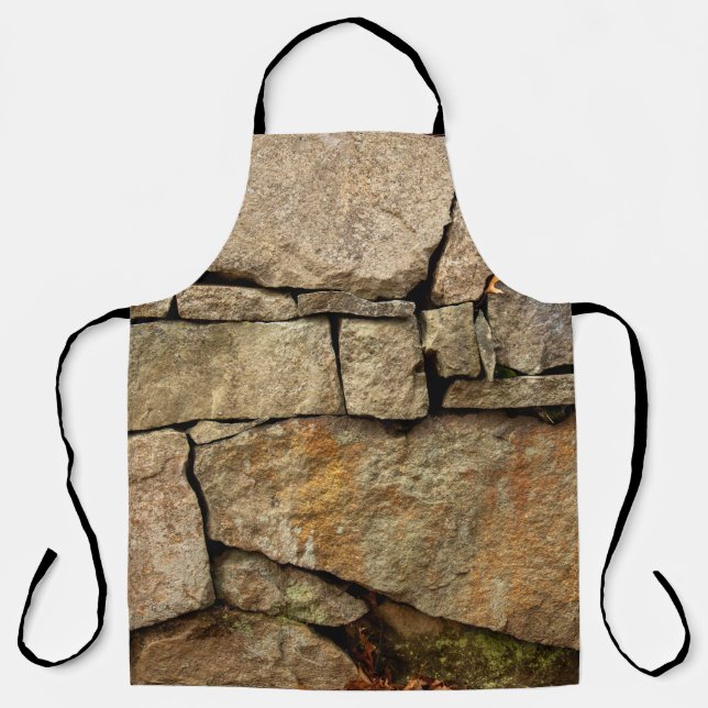 A stone wall made of cobblestones background textu apron (Front)