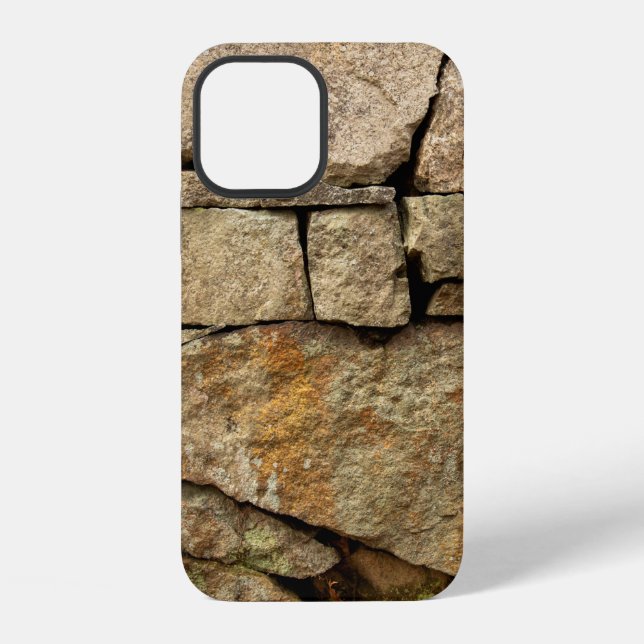 A stone wall made of cobblestones background textu iphone case (Back)