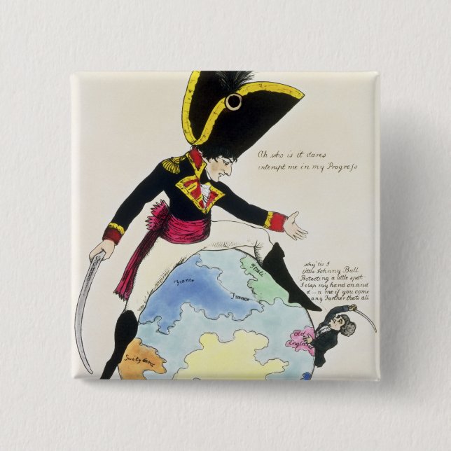 A Stoppage to a Stride over the Globe, 1803 Button (Front)