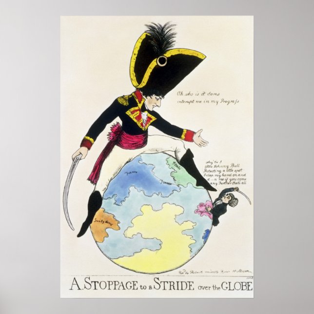 A Stoppage to a Stride over the Globe, 1803 Poster (Front)