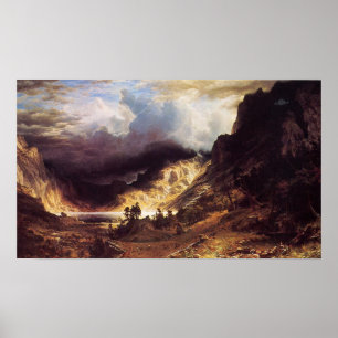 A storm in the Rock Mountains, Bierstadt Albert Poster