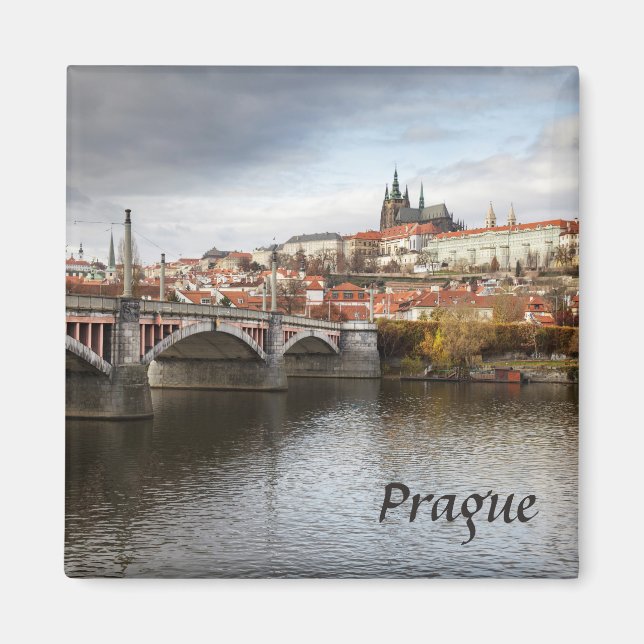A stormy day in Prague souvenir photo Magnet (Front)