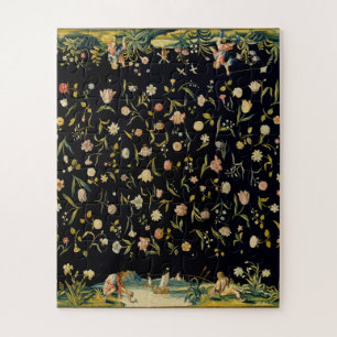 A story puzzle, black & gold, 2 colorful scenes jigsaw puzzle