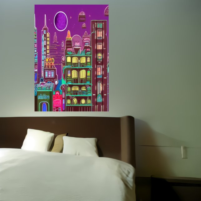A strange colorful city | AI Art Poster (Creator Uploaded)