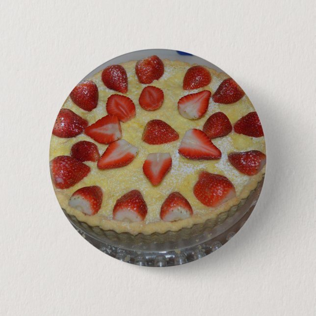 A strawberry cake button (Front)