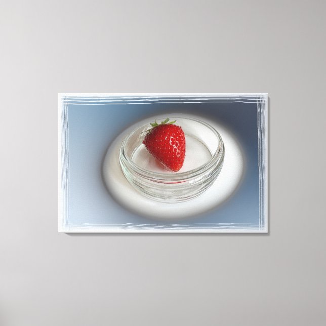 A strawberry in a cup canvas print (Front)