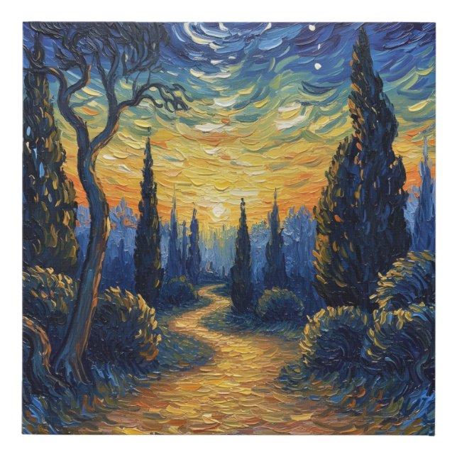 A Stream in the Forest Faux Canvas Print (Front)