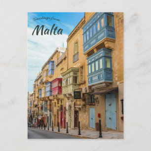 A Street in La Valletta Malta Postcard