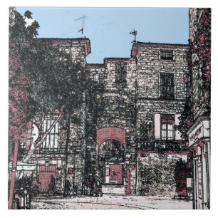 A Street in Pezenas France Ceramic Tile