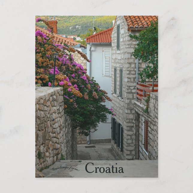 A Street in Rab Croatia Postcard (Front)