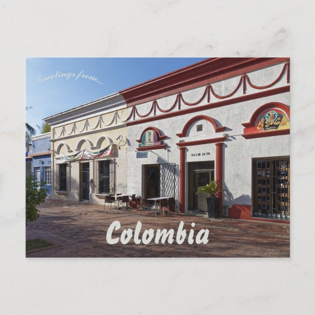 A Street in Santa Marta Colombia Postcard (Front)