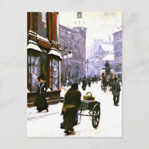 A Street Scene in Winter, Copenhagen Postcard