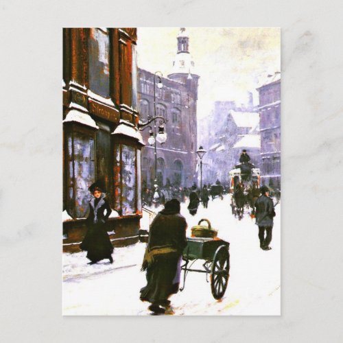 A Street Scene in Winter Copenhagen Postcard