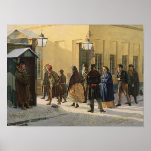 A street scene, outside a prison, 1868 poster