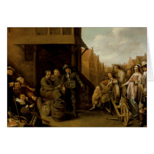 A Street Scene with Knife Grinder by Jacob Duck Cards