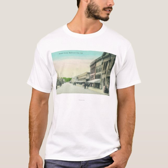 A Street SceneRedwood City, CA T-Shirt (Front)