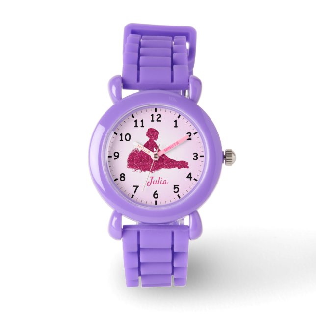 A Striking and Glittery Ballerina Personalize Watch (Front)