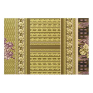 A striking floral design featuring purple and yell wood wall art