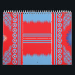 A striking pattern of red and blue, elegantly fram calendar<br><div class="desc">Make a bold statement in your living space with our stunning wall decor, 
featuring a striking red and blue pattern complemented by a sleek blue border. 
Transform any room into a sophisticated haven with this visually striking piece.</div>