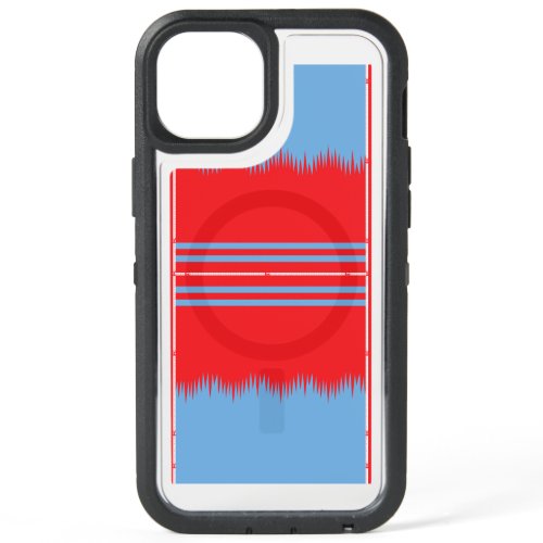 A striking pattern of red and blue, elegantly fram iPhone 15 plus case