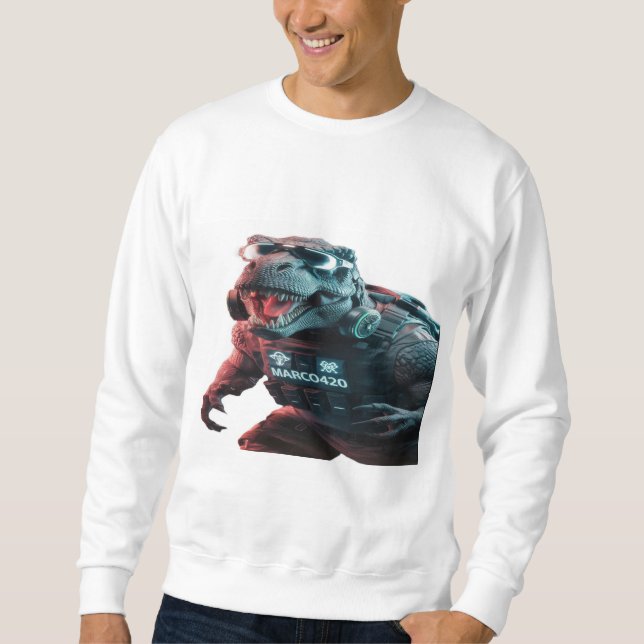A striking photograph of a menacing T-Rex, showcas Sweatshirt (Front)