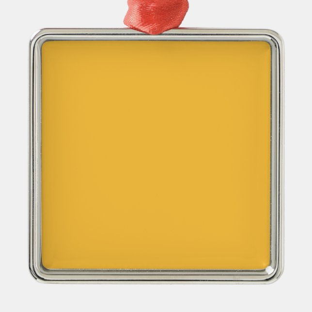 A Striking Solar Power Yellow, Solid Background Metal Ornament (Front)